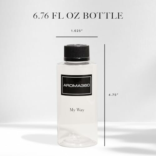 Aroma360 My Way 6.76 fl oz bottle with dimensions