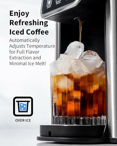 Iced coffee being brewed with minimal ice melt.