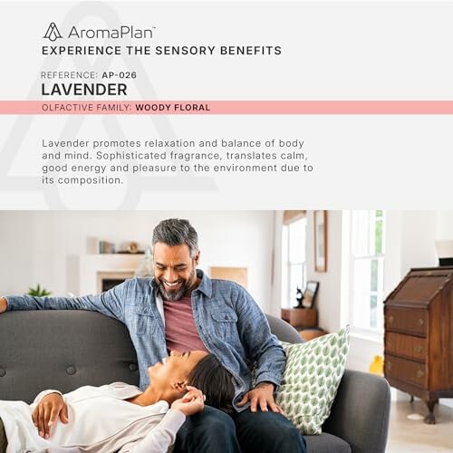 Couple relaxing with lavender aromatherapy benefits.
