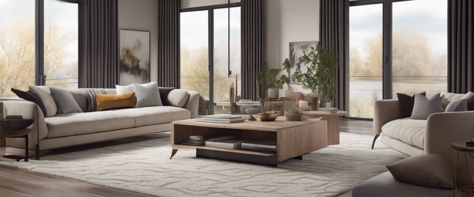 Plush luxury rug under coffee table