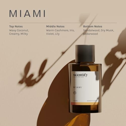 Scentify Miami perfume bottle with fragrance notes
