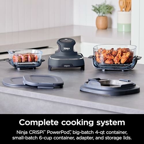 Ninja CRISPI cooking system with containers and lids