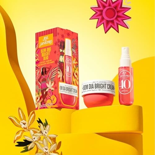 Sol de Janeiro bright cream and spray set with floral design